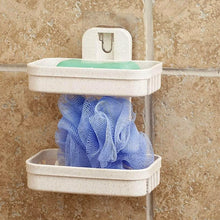 Adhesive Sticker Soap 2 Layer Dish Holder Wall Mounted Bathroom Shower Soap Holder Saver Box Storage Organizer Rack, ABS Plastic (Double Layers / 2 pcs set) - Justgrabit Inc.