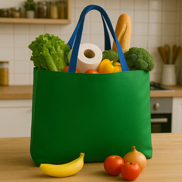 Plastic Eco - Friendly Large Shopping Tote Bag 62x44cm (Mixcolor & 1 Pc) - justgrabit.in | Just Grab It