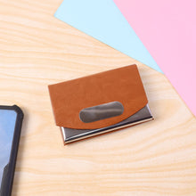 Leather & Stainless - Steel Business Card Holder (1 Pc) - justgrabit.in | Just Grab It