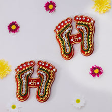 Decorative Laxmi Charan Paduka Sticker Set (Pack of 2 Pc) - justgrabit.in | Just Grab It