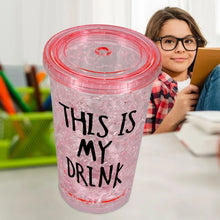 Plastic Creative Cold Drink Cup, Reusable Tea Coffee Tumbler with Lid and Straw, Double Wall Plastic Drinking Sport Bottle, Travel Tumbler - Justgrabit Inc.