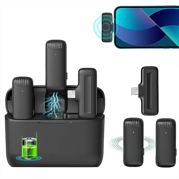 Wireless Microphones, Collar Mic for All Smart Phone / Type - C (1 Set) - justgrabit.in | Just Grab It