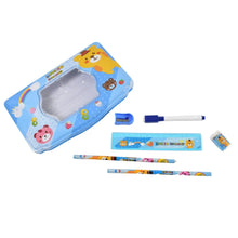 Cartoon Metal Compass Box for Kids with Stationery (6 Pc Set) - justgrabit.in | Just Grab It