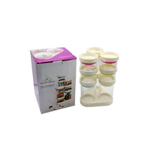 Multipurpose Plastic Transparent Storage Containers Masala Box Dabba Spice, Plastic Masala Spices Container Set Capacity With Airtight Lid Kitchen Pantry Organizer For Salt Mukhwas Box With Tray (8 Pc Set) - justgrabit.in | Just Grab It