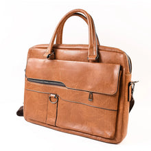 Premium Faux Leather Multipurpose Messenger Briefcase with Shoulder Strap (1 Pc) - Justgrabit Inc.