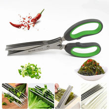 Multifunction Vegetable Stainless Steel Herbs Scissor with 5 Blades (1 Pc) - justgrabit.in | Just Grab It