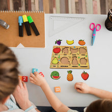 Wooden Fruits Puzzle Learning Educational Board (1 Set / 28×20 Cm) - justgrabit.in | Just Grab It