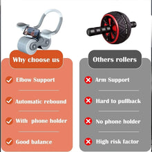 Abdominal Roller Wheel, Automatic Rebound Sponge Handle, Double Wheel Abdominal Roller, Non - Slip Timer Function with Elbow Support for Exercises for Body Fitness Strength Training Home Gym - Justgrabit Inc.