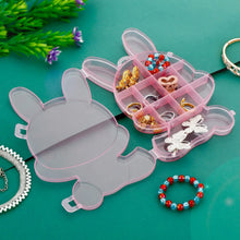 Transparent Cartoon Bear Clear Plastic Storage Box Jewelry Organizer Holder Cabinets For Small objects (1 Pc Mix Color) - justgrabit.in | Just Grab It