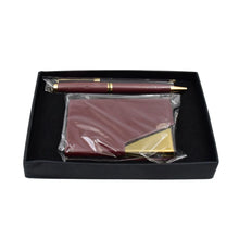 Leather Professional Business Visiting Card Case With Luxury Ballpoint Blue Pens (2 Pc Set / With Gift Box) - justgrabit.in | Just Grab It