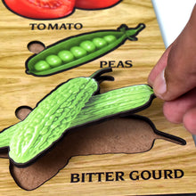 Wooden Vegetable Puzzle Learning Educational Board (1 Set / 28×20 Cm) - justgrabit.in | Just Grab It