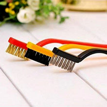3 Pc Mini Wire Brush Set for cleaning (Brass, Nylon, Stainless Steel Bristles) - justgrabit.in | Just Grab It