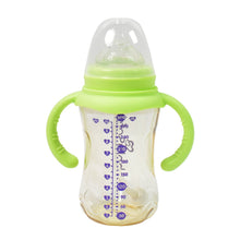Plastic Baby Feeding Bottle with Handles, Cleaning brush & Straw (300 ML / 1 Pc) - justgrabit.in | Just Grab It