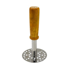 High Grade Stainless Steel Potato Masher Paubhaji / Pav Bhaji Masher with Wooden handle (1 Pc) - justgrabit.in | Just Grab It