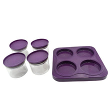 Airtight Plastic 4 Pc Storage Container Set, With Tray Dry Fruit Plastic Storage Container Tray Set With Lid & Serving Tray For Kitchen - Justgrabit Inc.