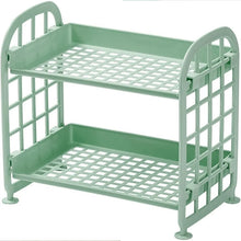 2Layer Foldable Plastic Small Storage Shelf / Rack (1 Pc / Mix Color) - justgrabit.in | Just Grab It
