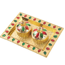 Rakasha Bandhan Special Puja Thali, Kumkum Thali Holder, Pooja Return Gift, Indian Housewarming Gifts, Brother / Bhai / Bhabhi / Sister / Family for Rakshabandhan, Diwali (Mix Design) - Justgrabit Inc.