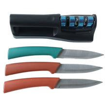 Multipurpose Kitchen Knife Set with Knife Sharpener (3 Pc Knife With Sharpener) - justgrabit.in | Just Grab It