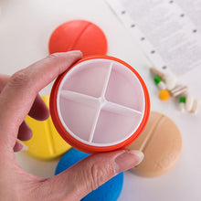 Portable Round Shape 4 Compartments Pill Box (1 Pc) - justgrabit.in | Just Grab It