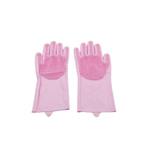 Dishwashing Gloves with Scrubber| Silicone Cleaning Reusable Scrub Gloves for Wash Dish Kitchen| Bathroom| Pet Grooming Wet and Dry Glove (1 Pair , 196Gm) - Justgrabit Inc.