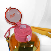 Cute Plastic Water Bottle with adjustable shoulder strap, Straw and Rubber Grip potable drinking cup Water Bottle For Kids | Water Bottle | Return Gift For Kids, Adults | School Water Bottle (1 Pc / 750 ML) - Justgrabit Inc.