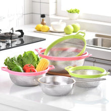 Stainless Steel Colander with Handle - Large Metal Mesh Basket Strainer (1 pc) - Justgrabit Inc.