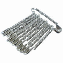Decorative Silver Finish Safety Pin Brooch Set (12 Pc Set) - justgrabit.in | Just Grab It