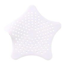 White Silicone Star Shaped Sink Filter Bathroom Hair Catcher Drain Strainers Basin - justgrabit.in | Just Grab It