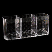 Elegant Crystal - Effect 3 - Compartment Acrylic Makeup Brush Holder (1 Pc) - justgrabit.in | Just Grab It