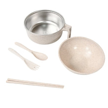 Rice Bowl Noodle Set – 6 Pcs with Lid, Handle & Cutlery - Justgrabit Inc.