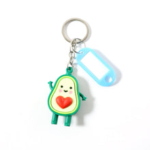 Cute Avocado Cartoon Keychain with Name Tag Holder (1 Pc) - justgrabit.in | Just Grab It