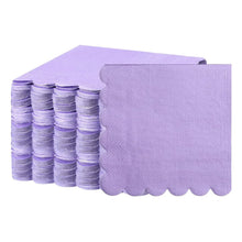 Lilac Scalloped Disposable Paper Napkin (23 x 23 cm / 120 Pc) - justgrabit.in | Just Grab It
