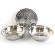 3 - in - 1 Stainless Steel Mixing, Straining & Grater Bowl Set - justgrabit.in | Just Grab It