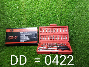 Socket 1 / 4 Inch Combination Repair Tool Kit (Red, 46 pcs) - justgrabit.in | Just Grab It