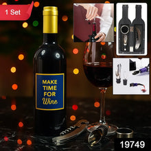 Premium Wine Bottle Shape Bar Accessory Gift Set - justgrabit.in | Just Grab It