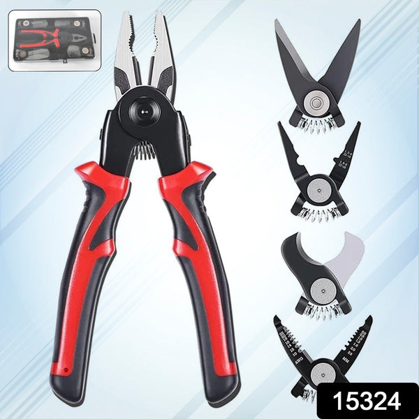 5 in 1 Wire Stripper Pliers Set Soft Grip, Anti - Slip, Alloy Steel, Cutting & Stripping - justgrabit.in | Just Grab It