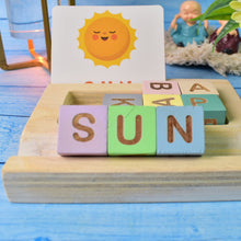 Alphabet Puzzle Spelling & Reading Words (26 Flash Cards & 8 WoodenBlock) - justgrabit.in | Just Grab It