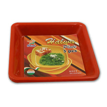 Square Plastic Halwa Dinner Plate Snacks / Breakfast, Restaurant Serving Trays Home School Coffee Hotel Kitchen Office (3 Pcs Set) - Justgrabit Inc.