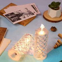 Rose Candles LED Flameless and Smokeless Decorative Acrylic Transparent Candles Led Tea Light Candle Perfect for Gifting, Home, Diwali, Christmas, Crystal Candle Lights, Diwali (1 Pc) (MOQ : - 12 pc ) - Justgrabit Inc.