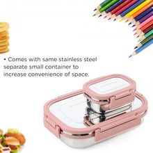 Stainless Steel Leak Proof Air Tight Lunch Boxes (900ML+200ML Approx / 2 Pc Set) - justgrabit.in | Just Grab It