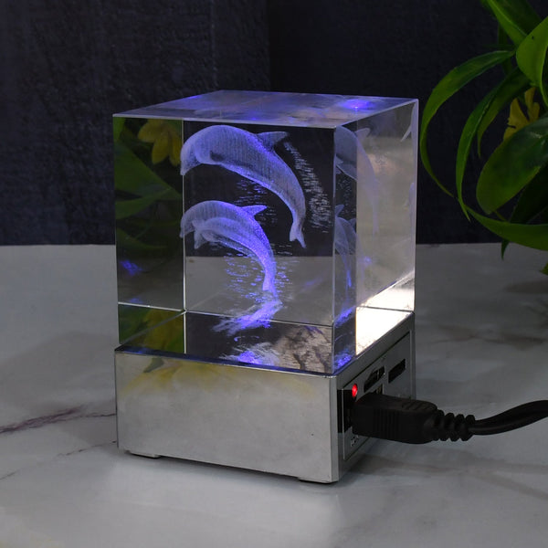 3D Mix Design LED Light, Desk Decor, LED Light Base, USB Charging (1 Pc / Mix Design) - justgrabit.in | Just Grab It