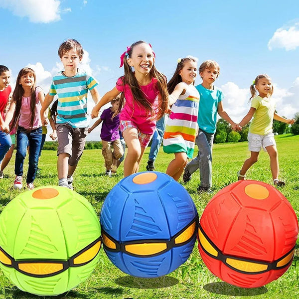 Football Flat Throw Disc - with 3 LED Light Flying Toys - Justgrabit Inc.