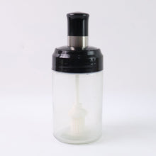 Clear Glass Oil Dispenser Bottle Integrated Silicone Basting Brush (250ml Approx) - justgrabit.in | Just Grab It