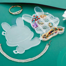 Transparent Cartoon Bear Clear Plastic Storage Box Jewelry Organizer Holder Cabinets For Small objects (1 Pc Mix Color) - justgrabit.in | Just Grab It