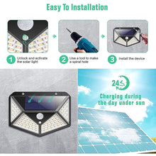 Outdoor Solar Lamp 100 LED Solar Light PIR Motion Sensor Wall Light ( 1 Pc) - justgrabit.in | Just Grab It