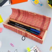 Multi - Purpose Handcrafted Bamboo Mat Style Pen Pencil & Makeup Box (1 Pc) - justgrabit.in | Just Grab It
