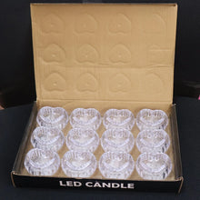 Set of 12 Heart - Shaped LED Flameless Decorative Candles - Justgrabit Inc.