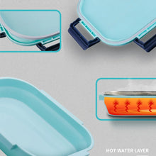 Black Transparent 4 Compartment Lunch Box for Kids and adults, Stainless Steel Lunch Box with 4 Compartments. - Justgrabit Inc.