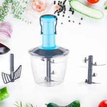6 Blades Manual Hand - Press Vegetable Chopper (1100 ML / Mix Color) - justgrabit.in | Just Grab It