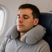 Inflatable & Foldable, Pillow U Shape Air Cushion Travel Pillow (1 Pc / Mix Color) - justgrabit.in | Just Grab It
